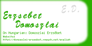 erzsebet domoszlai business card