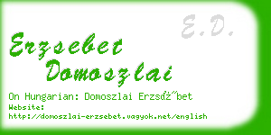 erzsebet domoszlai business card